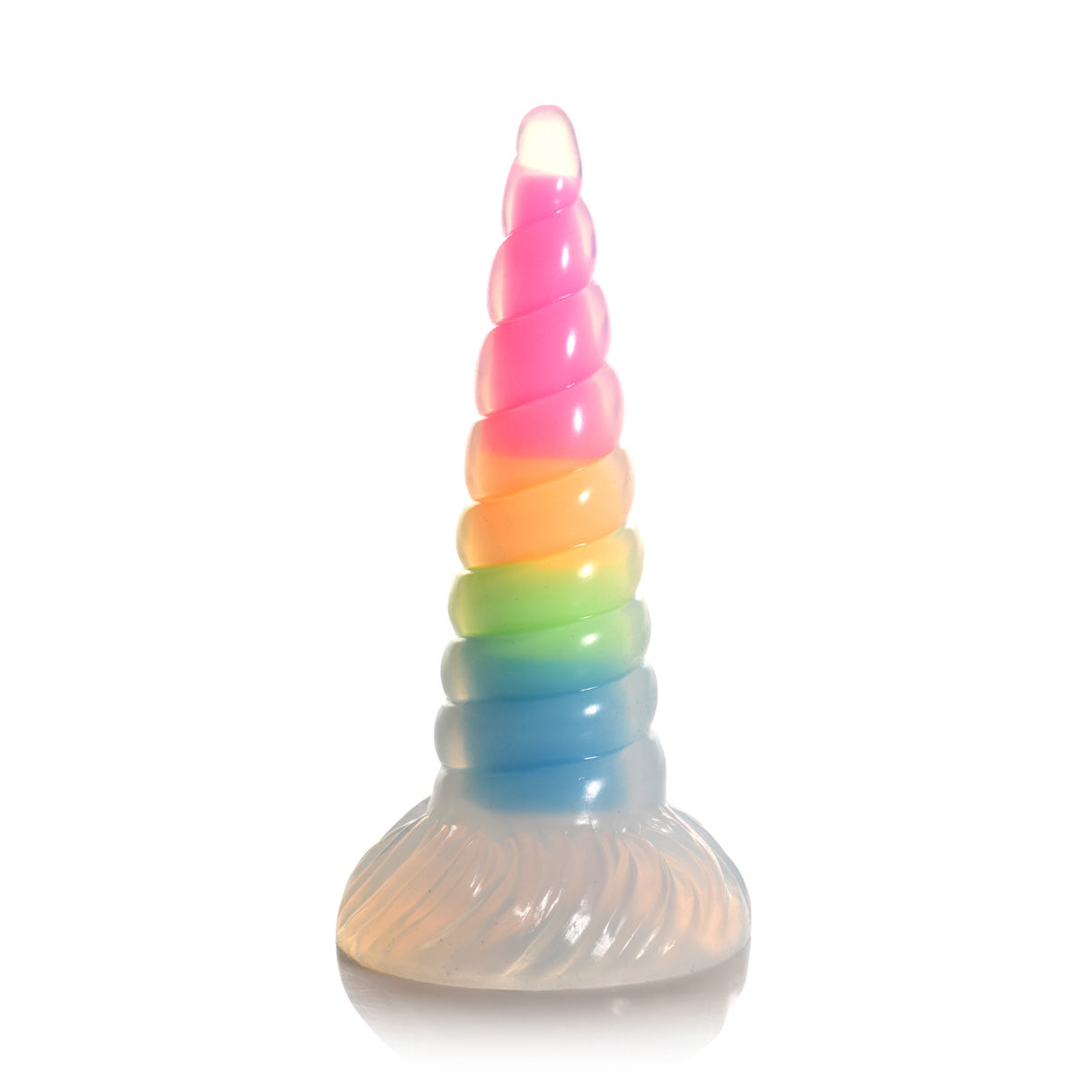 Uni-Glow Glow-in-the-Dark Rainbow Silicone Dildo