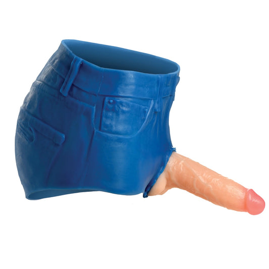 Strap U Booty Shorts 6" Dildo Silicone Strap On Harness Large