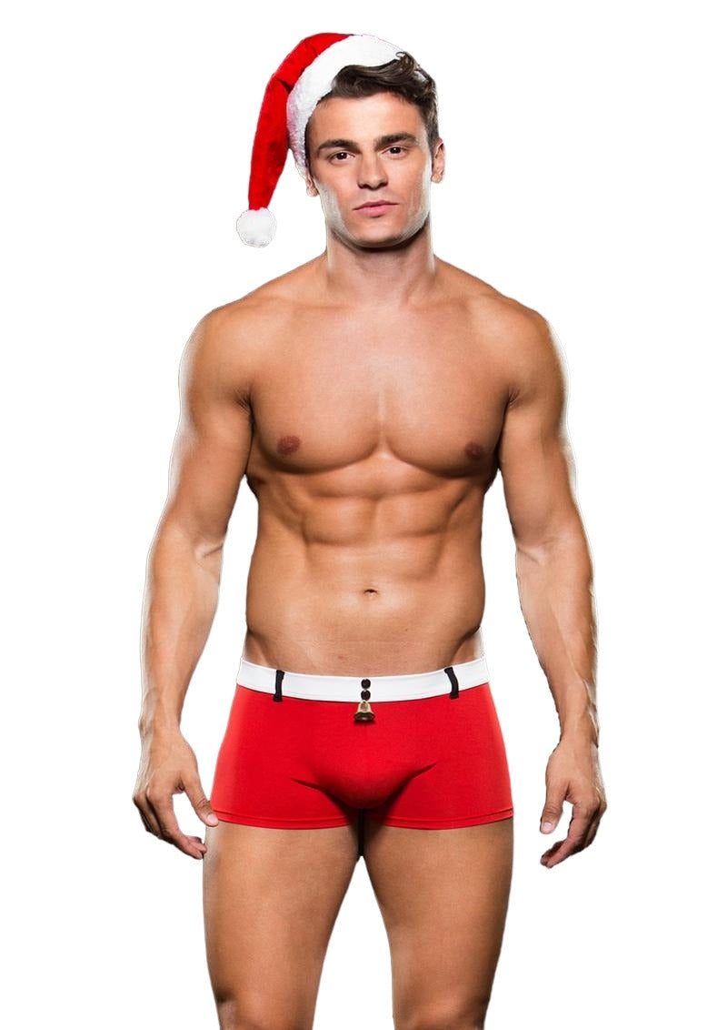 Envy Santa Hat And Shorts 2 Piece Costume Set Red White ML