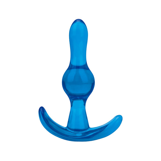 Blue Line Tear Drop Butt Plug Blue 3.5 Inch