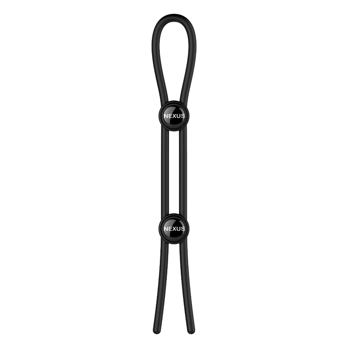 FORGE Double Adjustable Lasso Silicone Cock Ring - Black