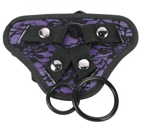 Me You Us Lace Adjustable Harness With Bullet Pocket Purple