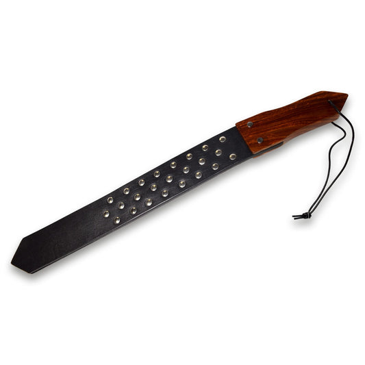 Prowler RED Leather and Wood Studded Paddle