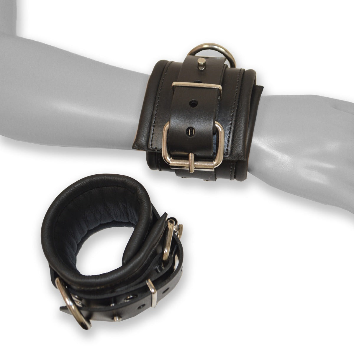 Prowler RED Leather Lockable Wrist Restraints LXL