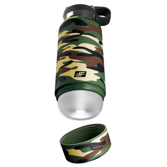 PDX Plus Fap Flask - Happy Camper Discreet Stroker - Camo - Frosted