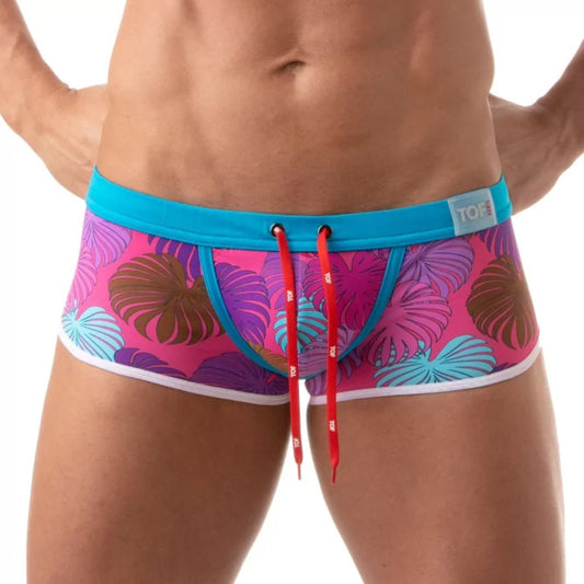 Floral Swim Trunk Pink - Size : L