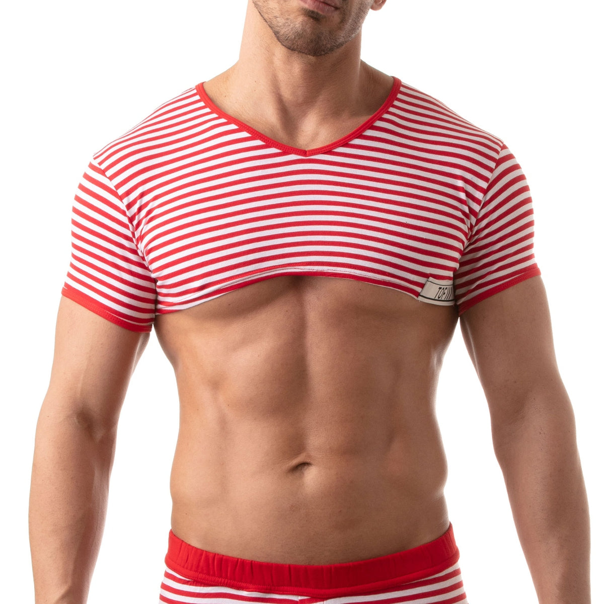 TOF Paris Sailor Crop Top Red Medium