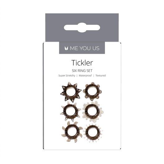 Me You Us Tickler Cock Ring Set 6 Pack Smoke