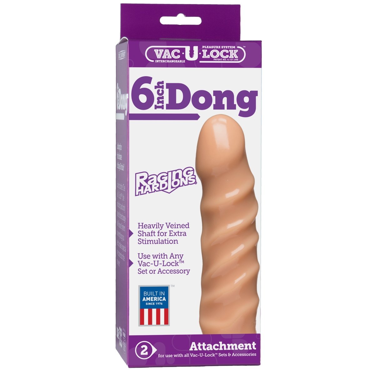 Doc Johnson Vac U Lock White Raging Hard On Dong Flesh 6in