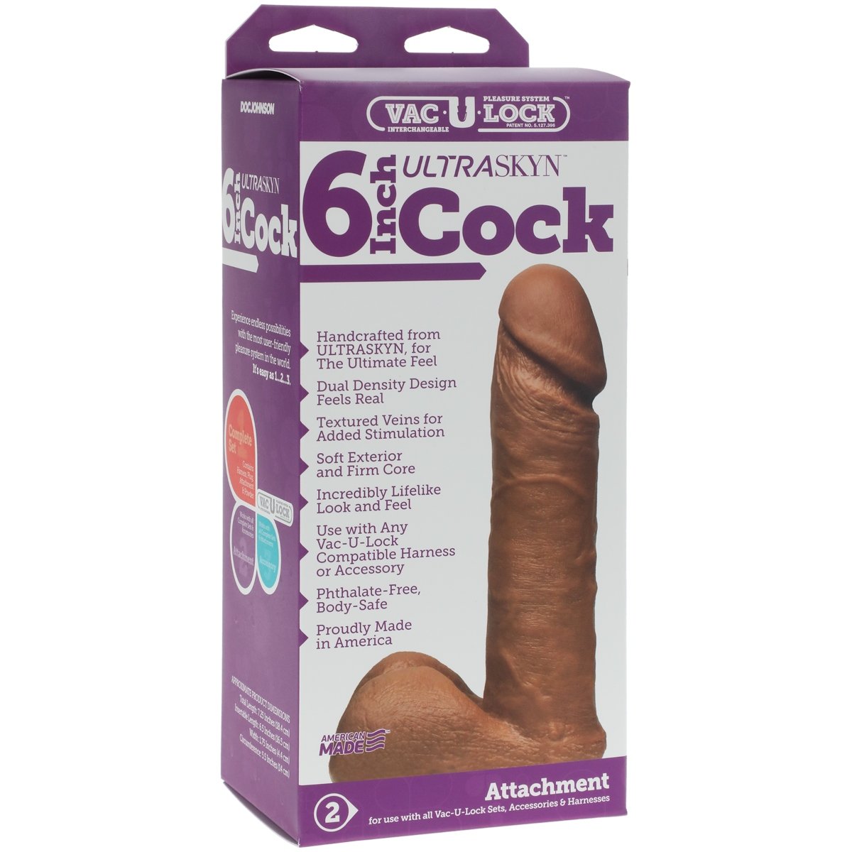 Vac-U-Lock ULTRASKYN Cock - 6 Inch - Caramel