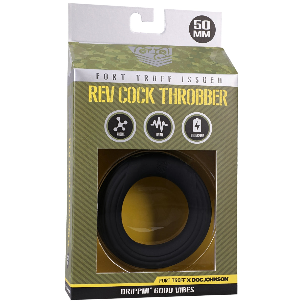 Fort Troff Rev Cock Throbber Vibrating Cock Ring 50mm Black