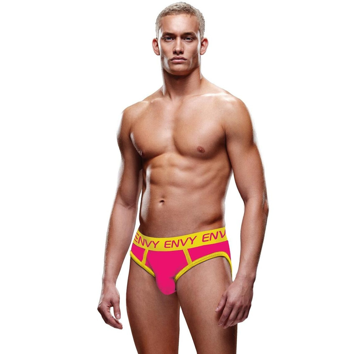 SOLID ENVY JOCK - PINK/YELLOW - L/XL