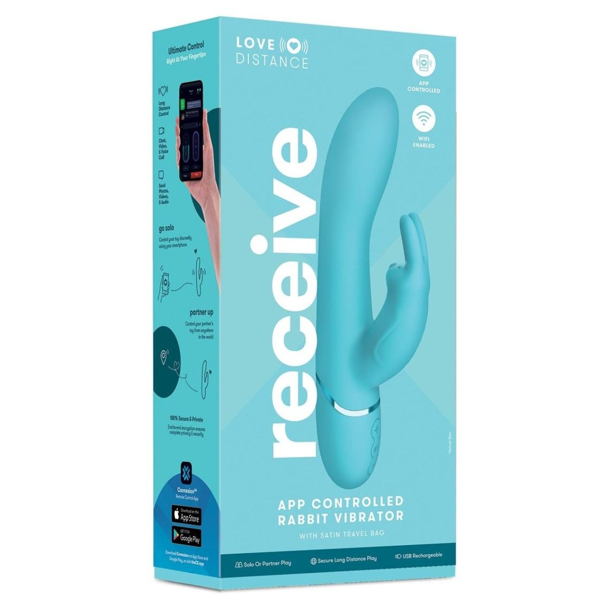 Love Distance Receive APP Controlled Rabbit Vibrator Teal