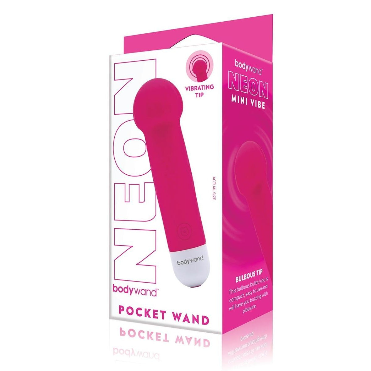 Bodywand Neon Mini Vibe Pocket Wand Vibrator Hot Pink