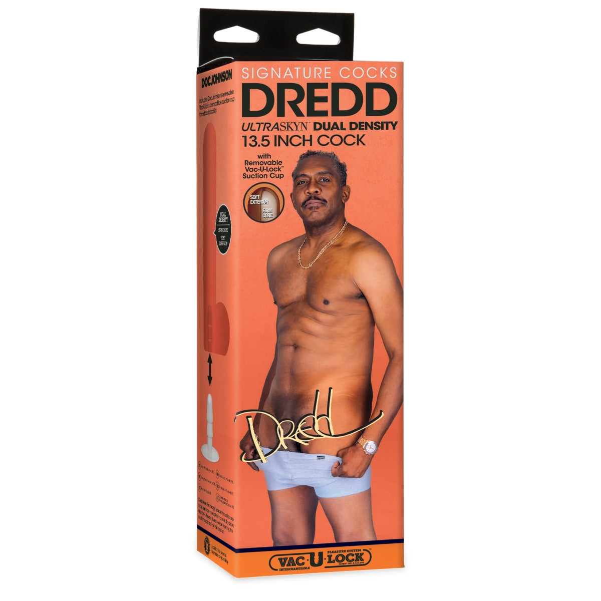 Signature Cocks Dredd 13.5Inch Ultraskyn Cock with Removable Vac U Lock Suction Cup Chocolate
