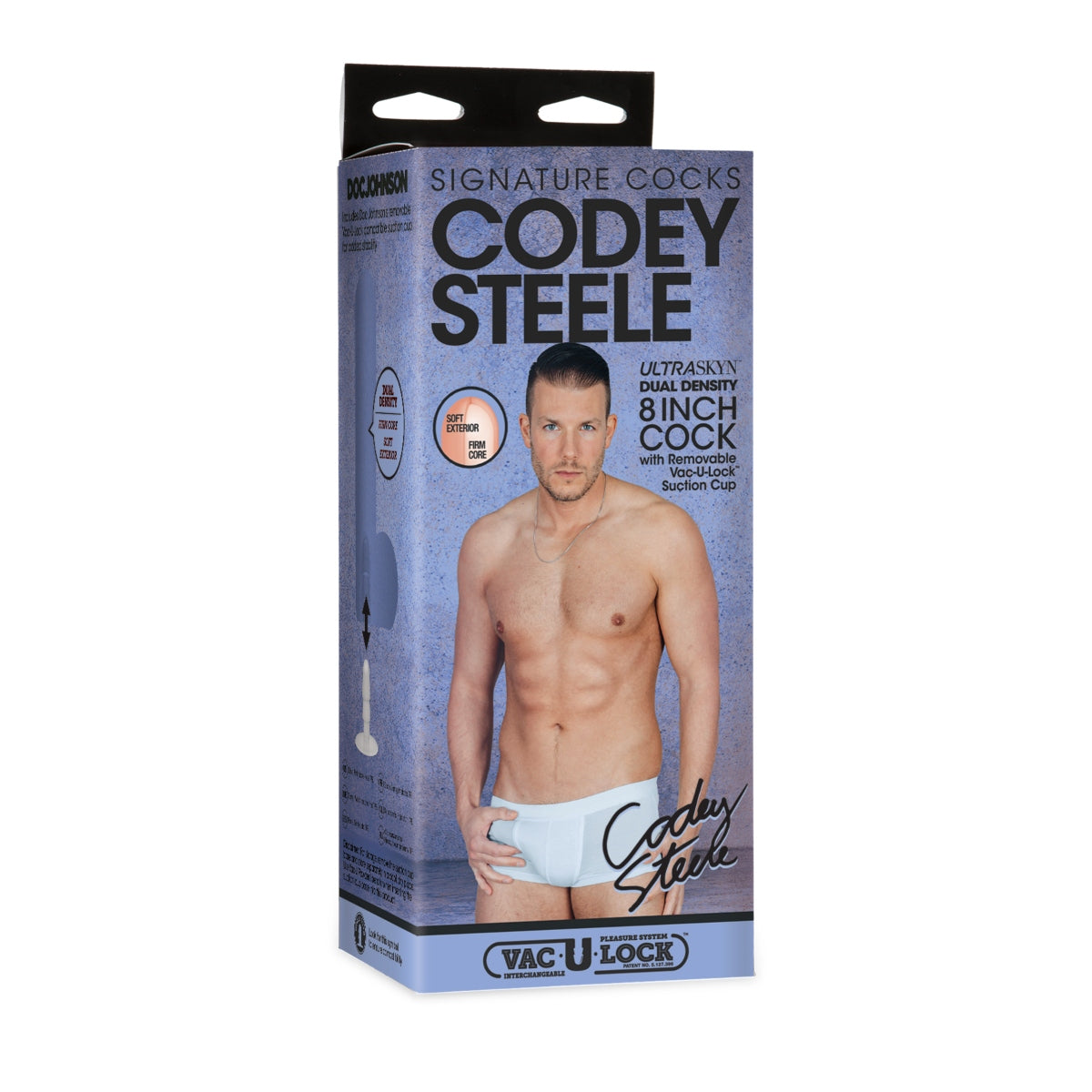 Signature Cocks Codey Steele 8Inch Ultraskyn Cock with Removable Vac U Lock Suction Cup Vanilla