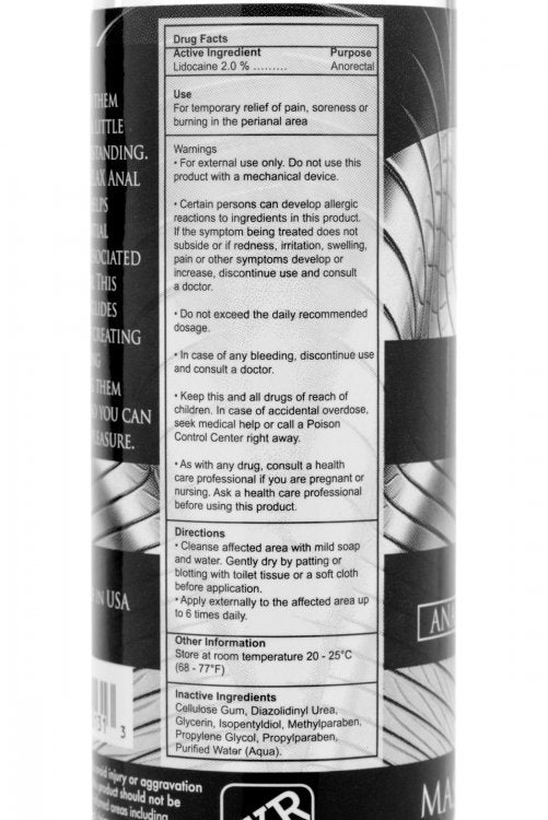 Ass Relax Desensitizing Lubricant 4.25 oz.