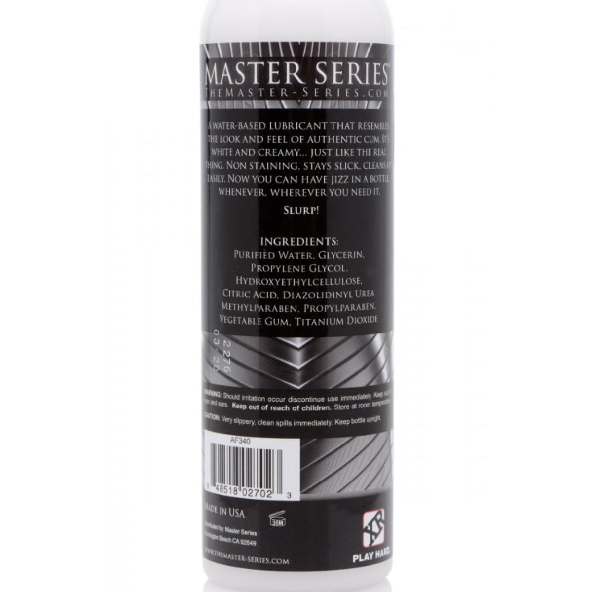 Master Series Jizz Unscented Water Based Lube 8oz