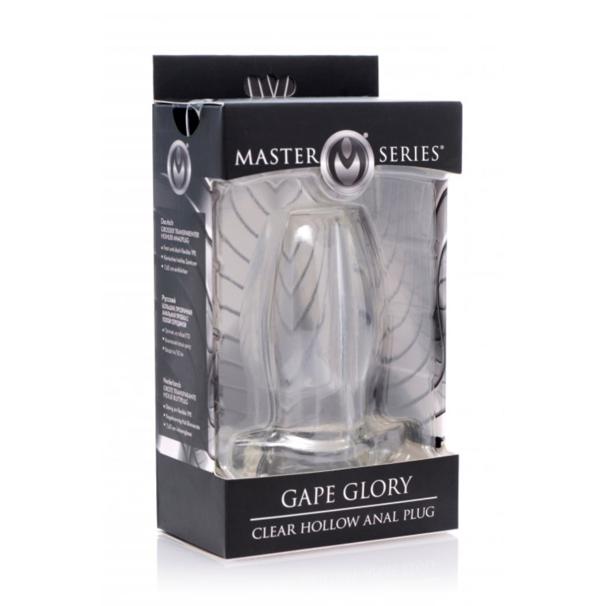 Master Series Gape Glory Clear Hollow Anal Plug Large