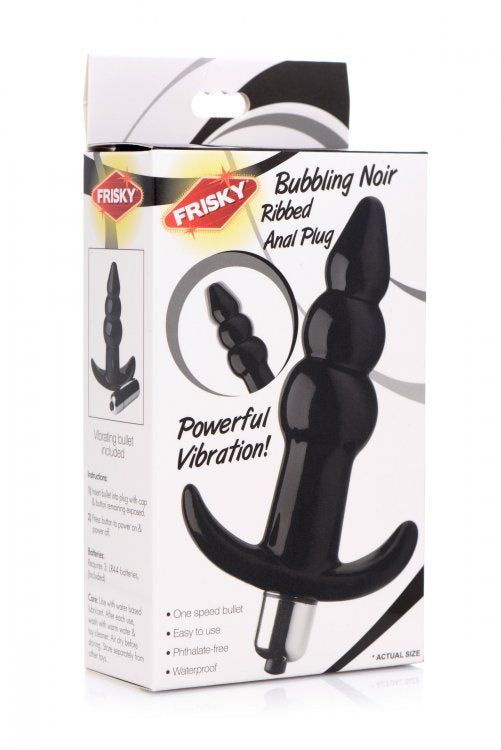 Frisky Bubbling Noir Ribbed Anal Plug