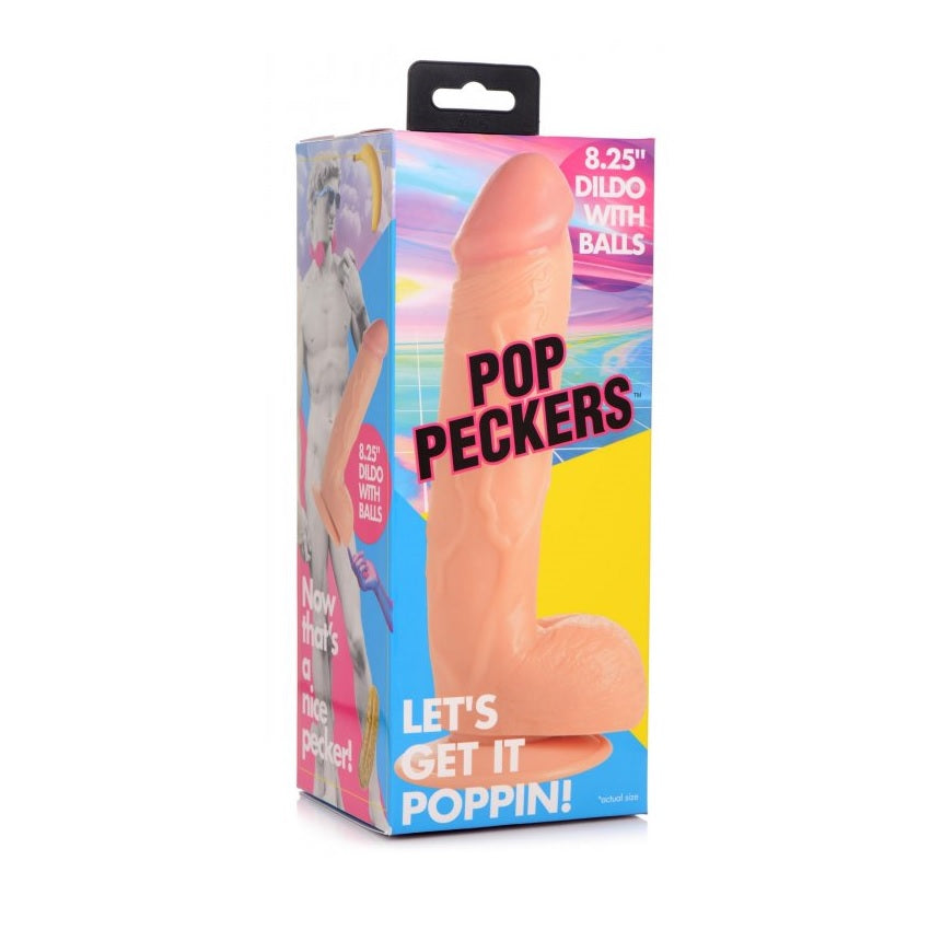 Pop Peckers Dildo With Balls Light 8.25 Inch