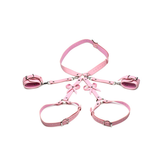 Strict Bondage Harness with Bows Pink ML