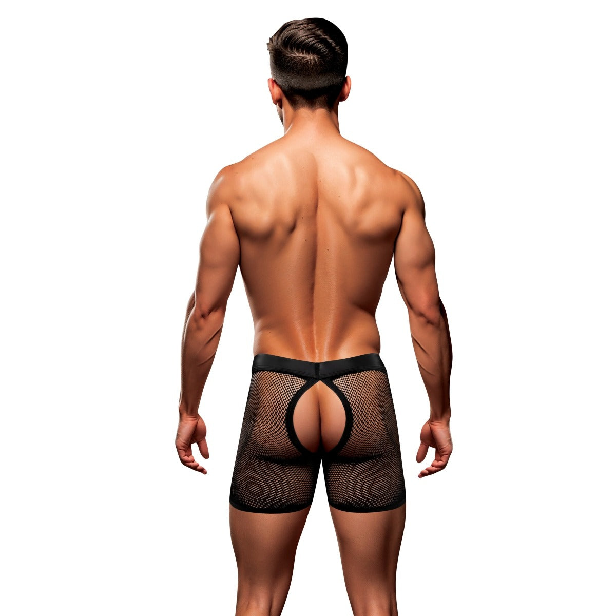 Envy Snap Down Mesh Boxer Brief Black Red ML