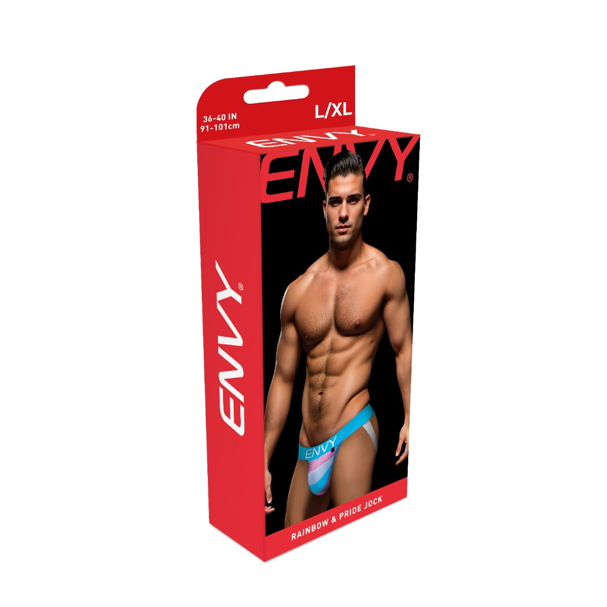 Envy Rainbow Trans Pride Jock Strap Blue Pink White LXL