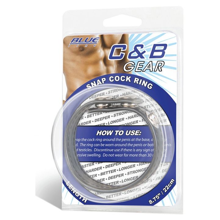 Blue Line Snap Cock Ring Black 7.75inch
