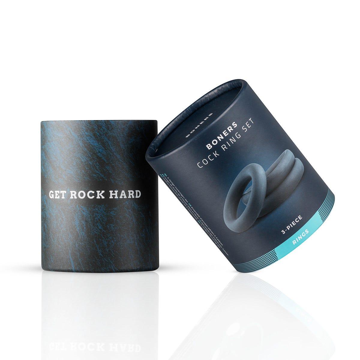 Boners 3-Piece Cock Ring Set Grey