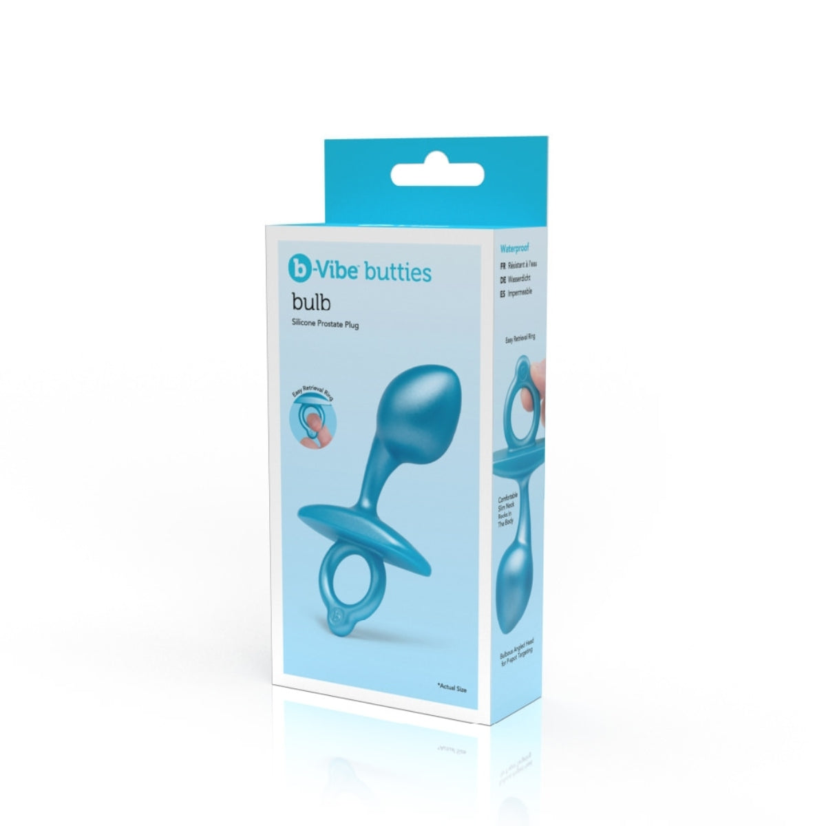 b-Vibe Butties Bulb Silicone Prostate Plug Blue 4 Inch