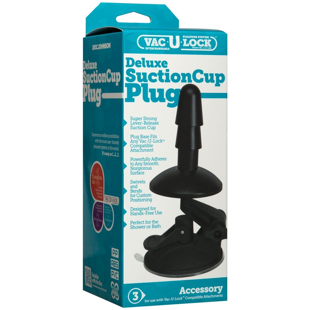 Doc Johnson Vac U Lock Deluxe Suction Cup Plug Accessory Black