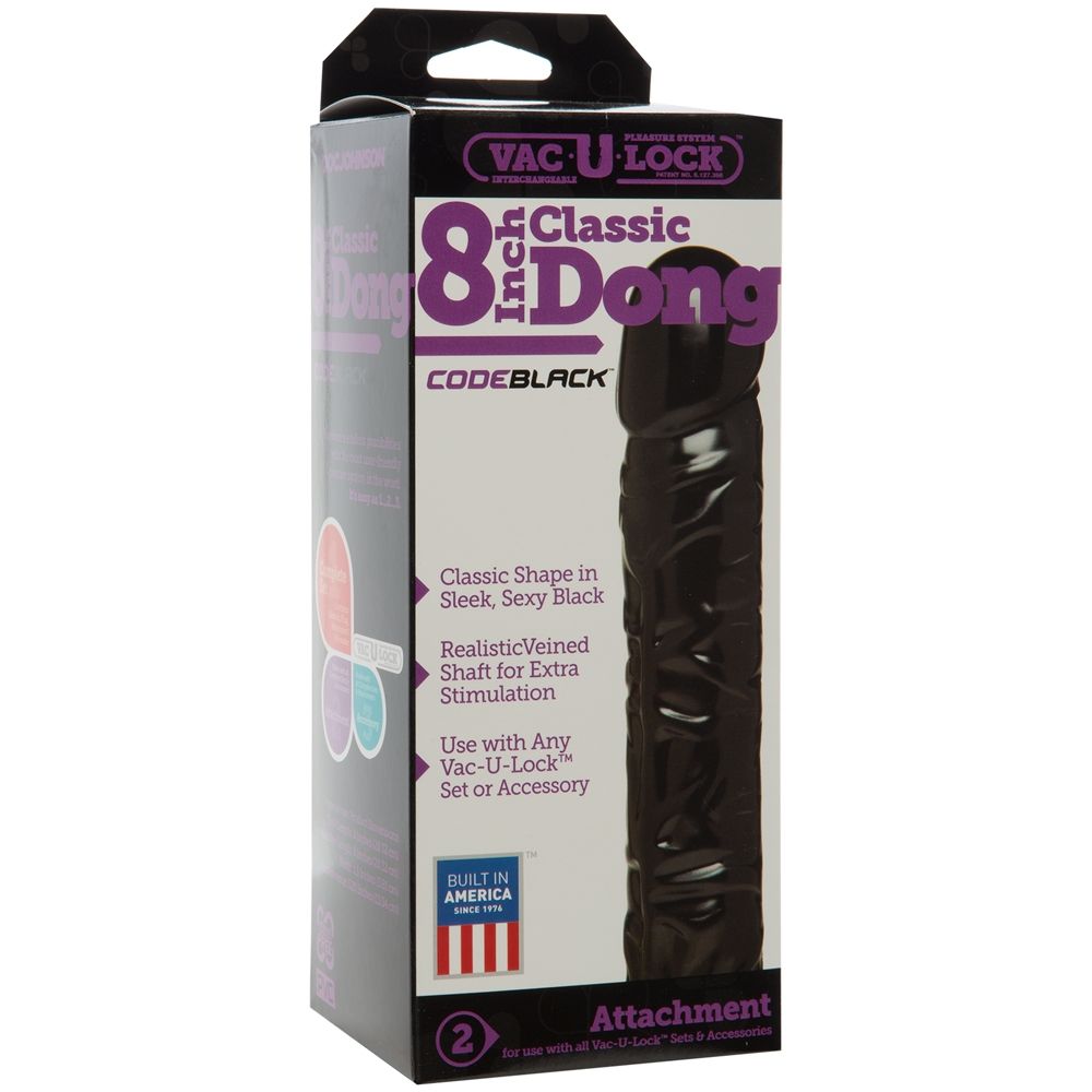 Doc Johnson Vac U Lock Codeblack Classic Dong Black