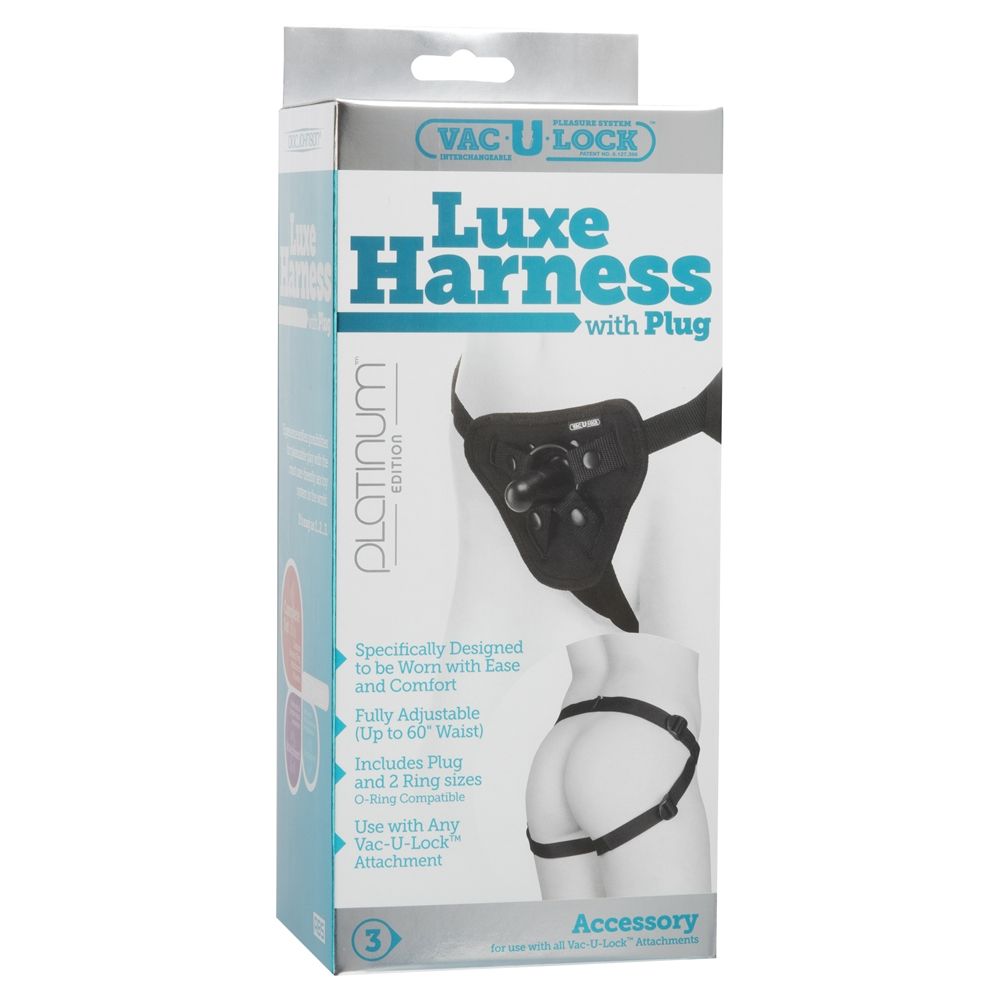 Doc Johnson Vac U Lock Platinum Luxe Harness With Plug Black