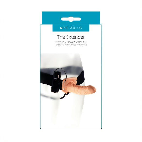 Me You Us The Extender Hollow Vibrating Strap-On Flesh 6 Inch