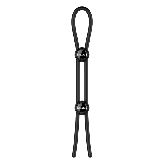 FORGE Double Adjustable Lasso Silicone Cock Ring - Black