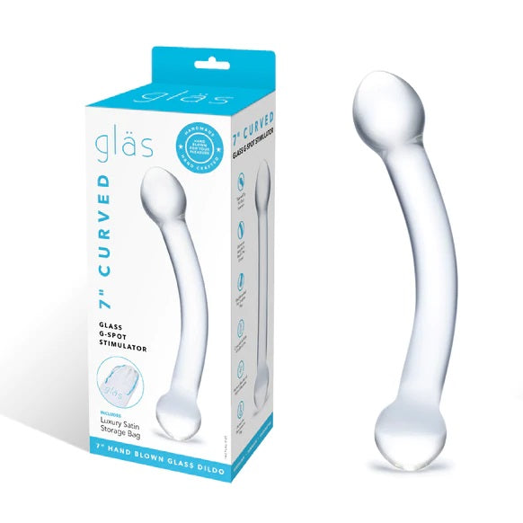 Glas 7inch Curved Glass G Spot Double Ended Dildo Clear