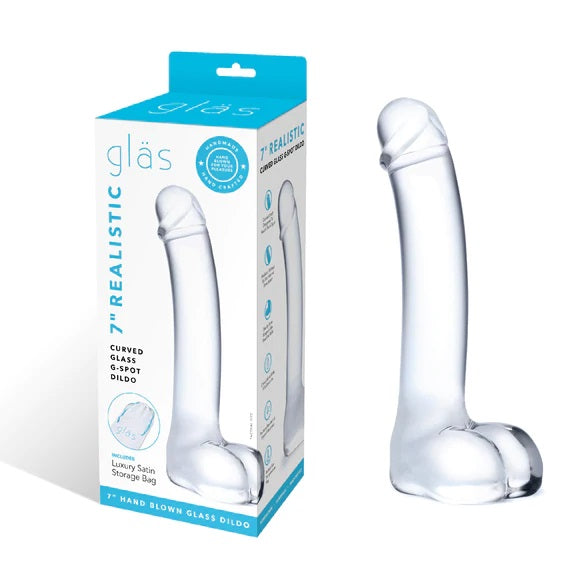 Glas 7inch Realistic Curved Dildo Clear