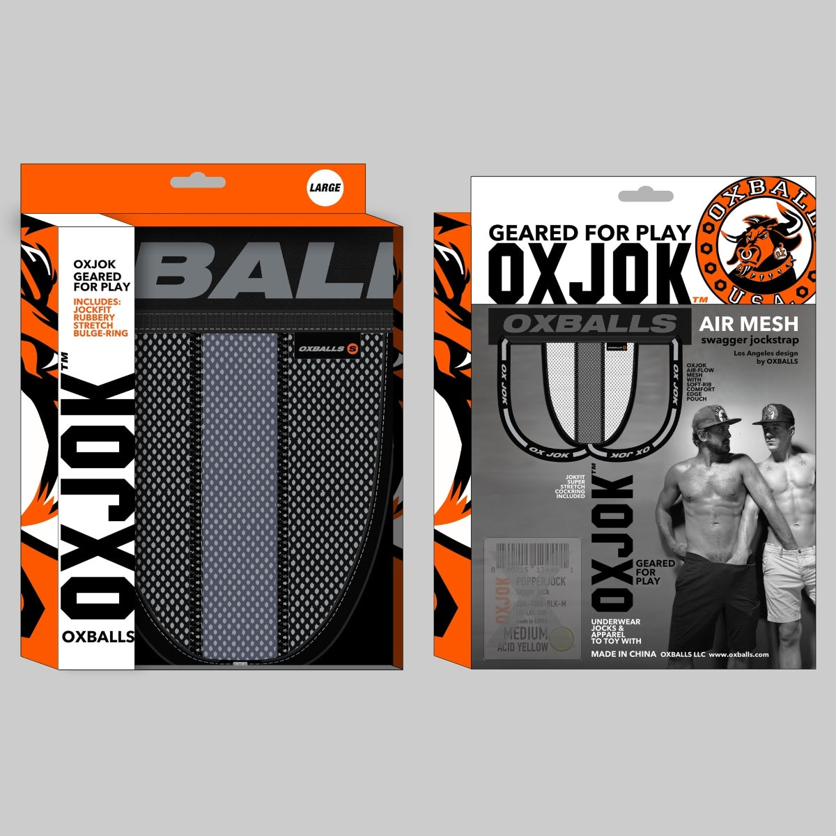 Oxballs Airmesh Upthrust Slider Strap Jock Tar Black X Large