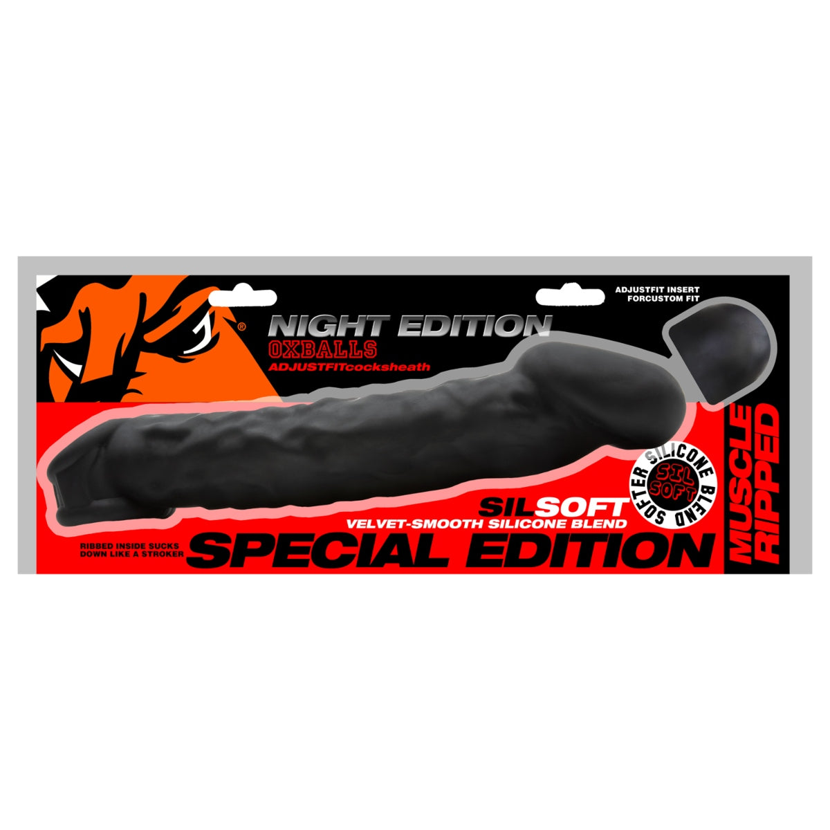 Oxballs Muscle Ripped Inner Ribbed Velvet Smooth Cocksheath Special Edition Night