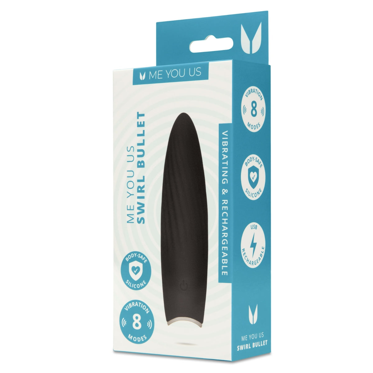 Me You Us Swirl Bullet Vibrator Black