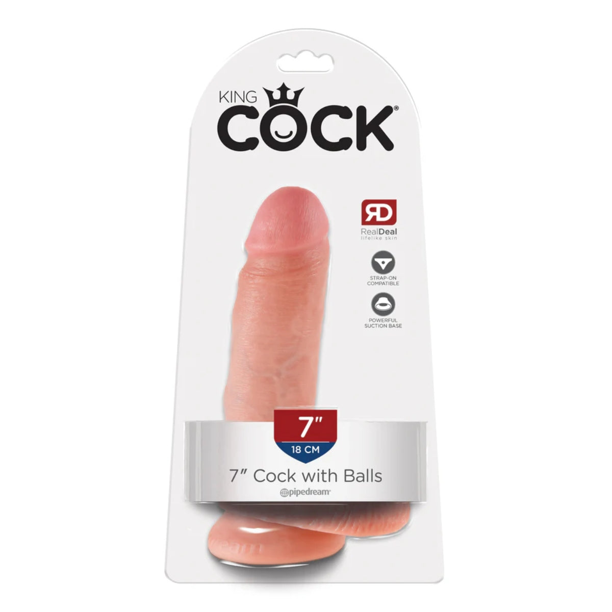 King Cock 7Inch Cock with Balls - Light