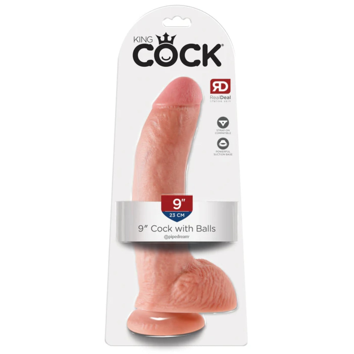 King Cock 9Inch Cock with Balls - Light