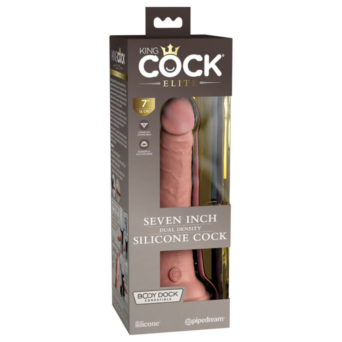 King Cock Elite 7Inch Silicone Dual Density Cock - Light