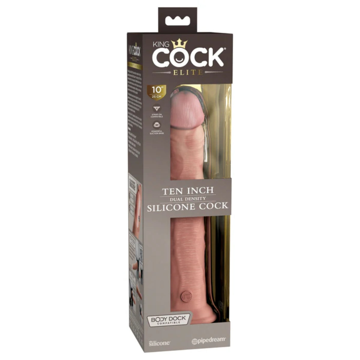King Cock Elite 10Inch Silicone Dual Density Cock - Light