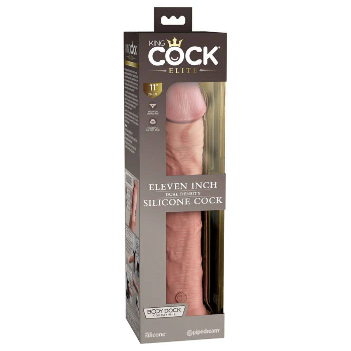 King Cock Elite 11Inch Silicone Dual Density Cock - Light