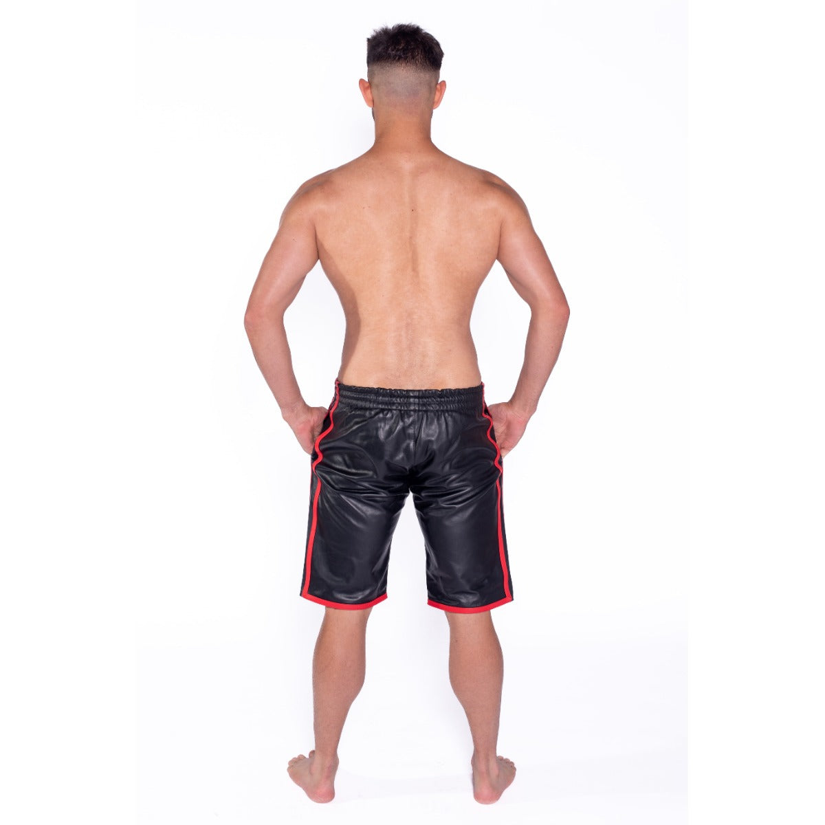 Prowler RED Leather Long Sports Shorts Black with Red XX Large