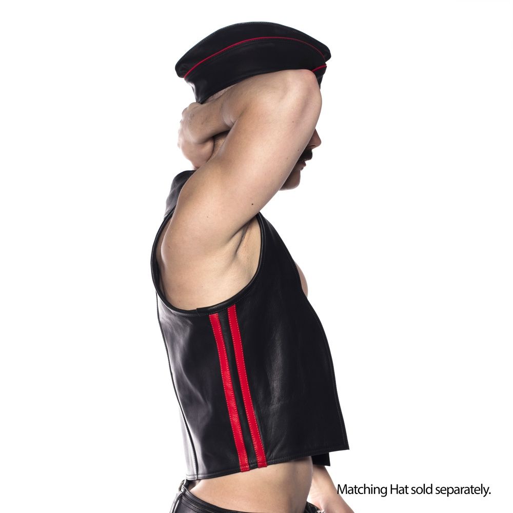 Prowler RED Waistcoat Stripe Black/Red Small