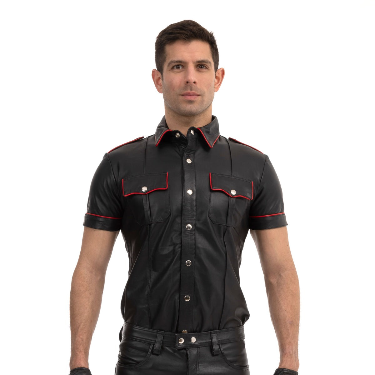Prowler RED Slim Fit Police Shirt Black/Red Xlarge