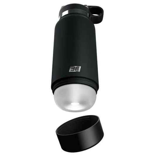 PDX Plus Fap Flask Thrill Seeker Discreet Stroker - Black Bottle - Frosted